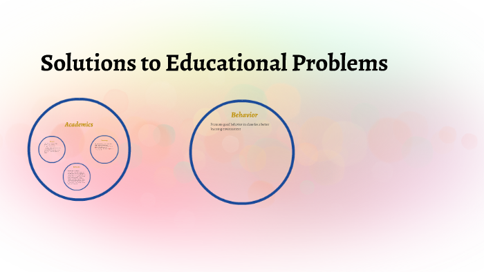 education problems and their solutions