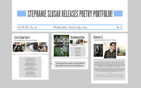 STEPHANIE SLUSAR RELEASES POETRY PORTFOLIO! by Stephanie Slusar