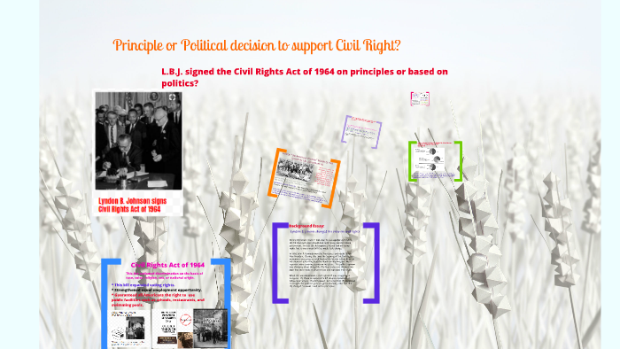 Civil Rights Act Signed: Politics or Principle? by Wendy Joseph on Prezi