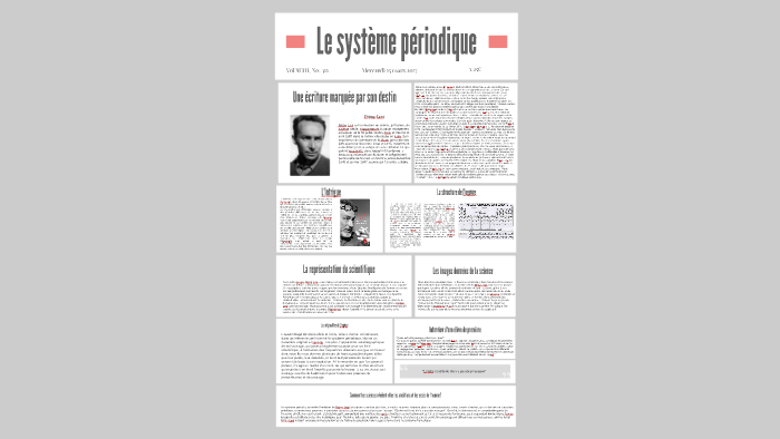 Le Système périodique Primo Levi by ph ph on Prezi