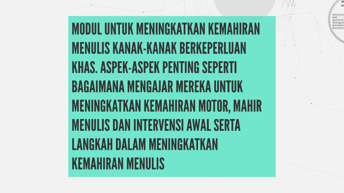 Modul Untuk Meningkatkan Kemahiran Menulis Kanak Kanak Berke By Nurul Hazirah