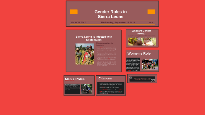 What are male gender roles in sierra leone