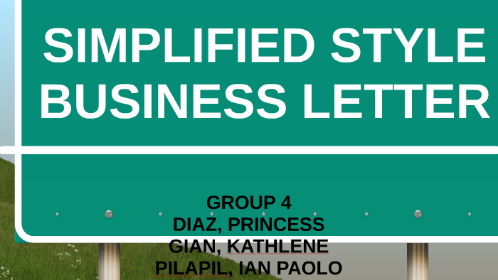 SIMPLIFIED STYLE BUSINESS LETTER By