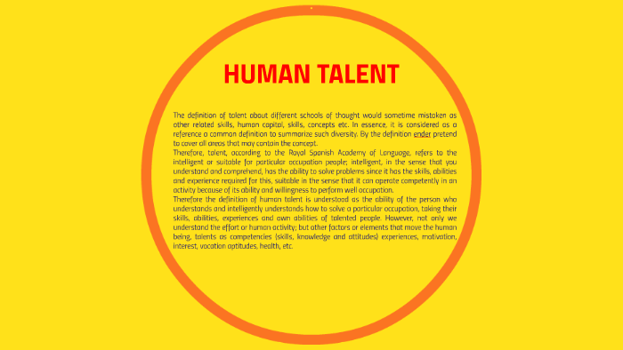 What is human talent?