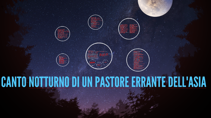 CANTO NOTTURNO DI UN PASTORE ERRANTE DELL'ASIA by Pasquale greco on Prezi