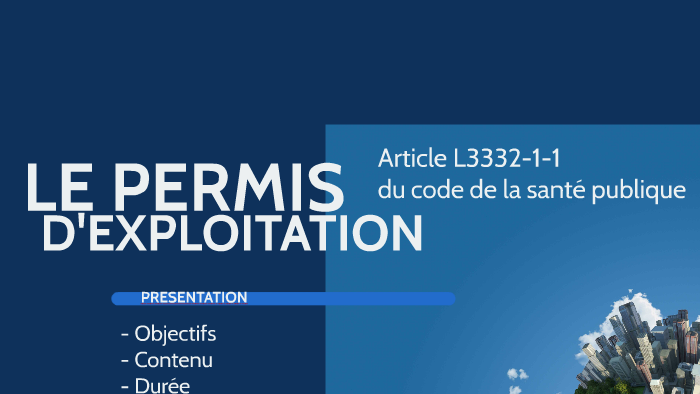permis d'exploitation licence 3