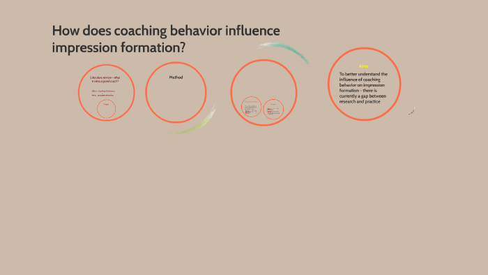 Influence Impression How does coaching behavior influence impression formation? by Jamie ...