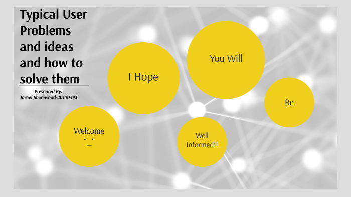 User. Problem Examples Typical User Problems and ideas and how to solve them by Jarael ...