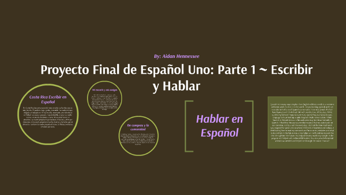 Proyecto Final de Español Uno: Parte 1 ~ Escribir y Hablar by Aidan ...