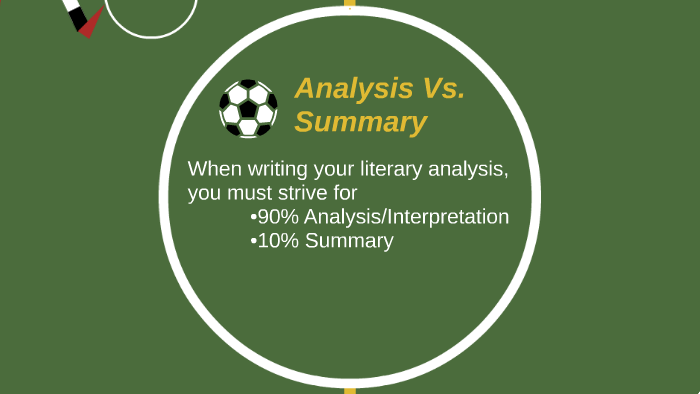 Analysis Vs. Summary By Robin Sides