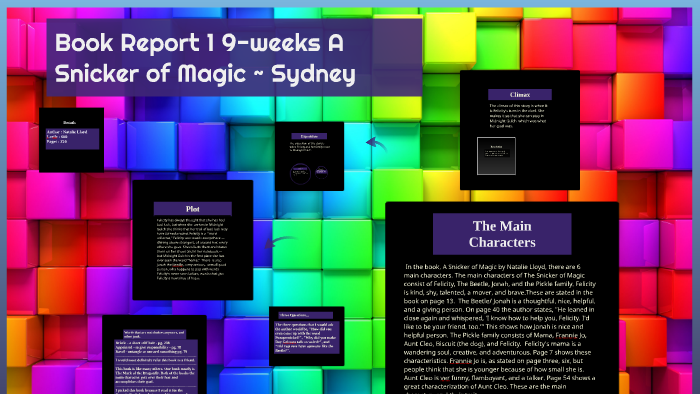 Book Report 1 9-weeks A Snicker of Magic ~ Sydney by sydney griffith