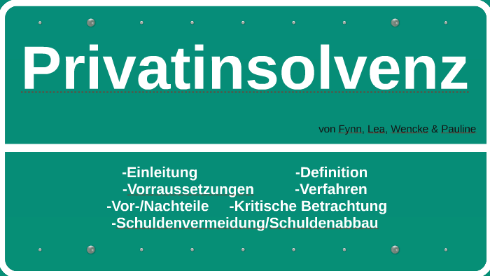 Privatinsolvenz By Wencke Hammer On Prezi
