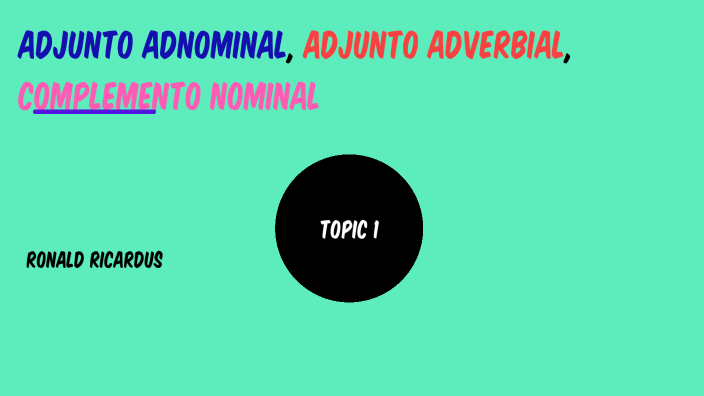 Adjunto adnominal, complemento nominal, adjunto adverbial by Ronald ...