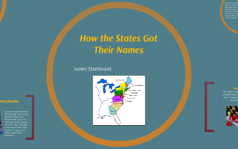 How the States Got Their Names by James Sturtevant