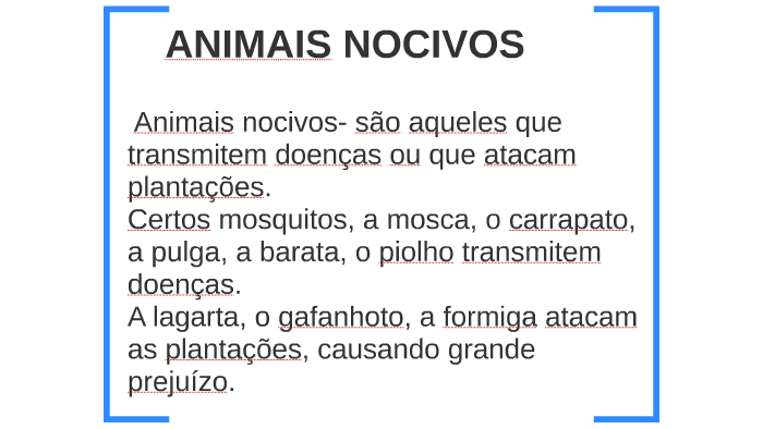 ANIMAIS NOCIVOS by lirane santini on Prezi
