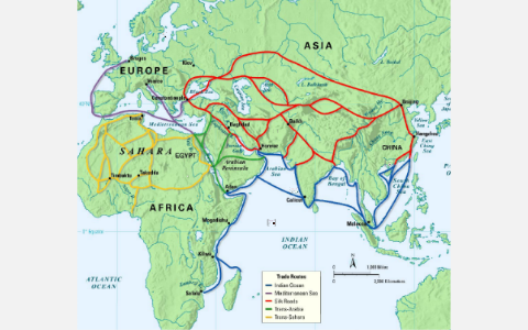 Silk roads across Asia to the Mediterranean basin by Grace MacDonald on ...