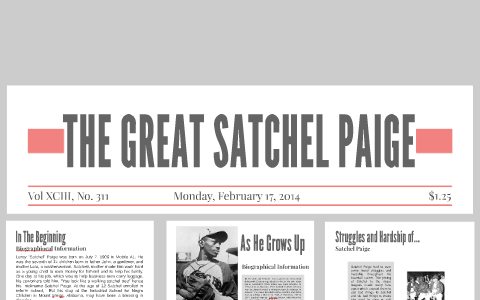 The Great Satchel Paige By Kelly Gearin