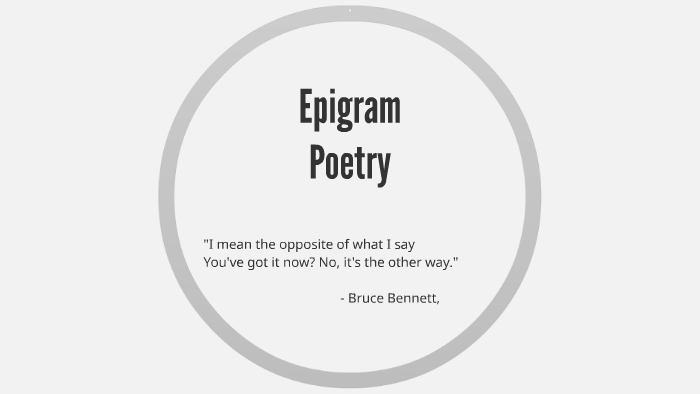 Epigram By Jonathan Davies