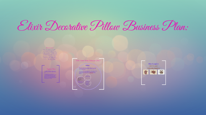 Pillow Business Plan By Dejah Singletary