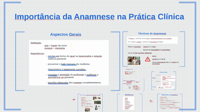 Anamnese e Exame físico geral - Anamnese: significa trazer de