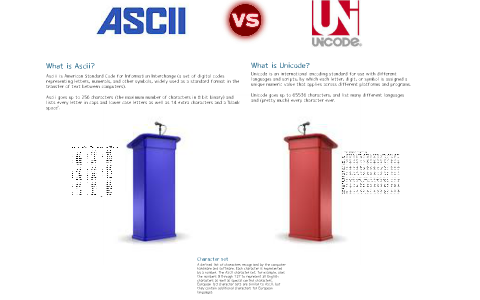 ASCII vs UNICODE by Dylan Evans on Prezi