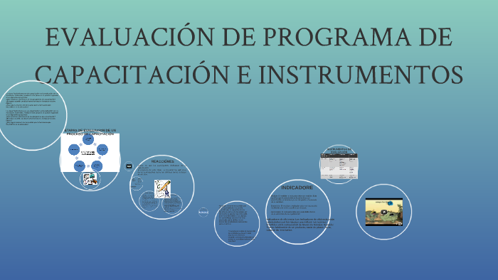 EVALUACIÓN DE PROGRAMA DE CAPACITACIÓN E INSTRUMENTOS by Ginna Pacheco ...