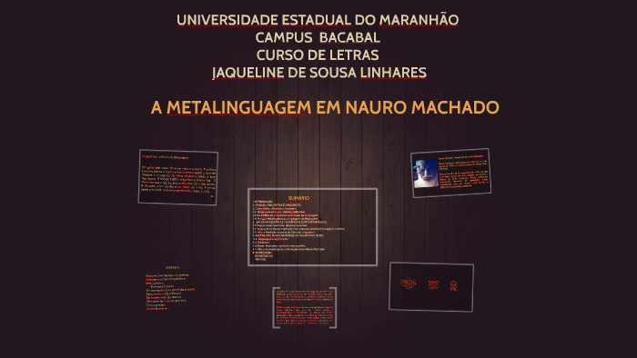 A METALINGUAGEM EM NAURO MACHADO by Jaqueline Linhares
