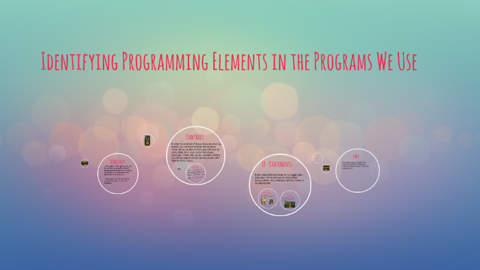 Identifying Programming Elements in the Programs We Use by keveen ...