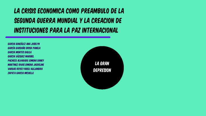 La crisis económica como preámbulo de la segunda guerra mundial y la  creación de instituciones para la paz internacional by MARIBEL GARCIA on  Prezi Next