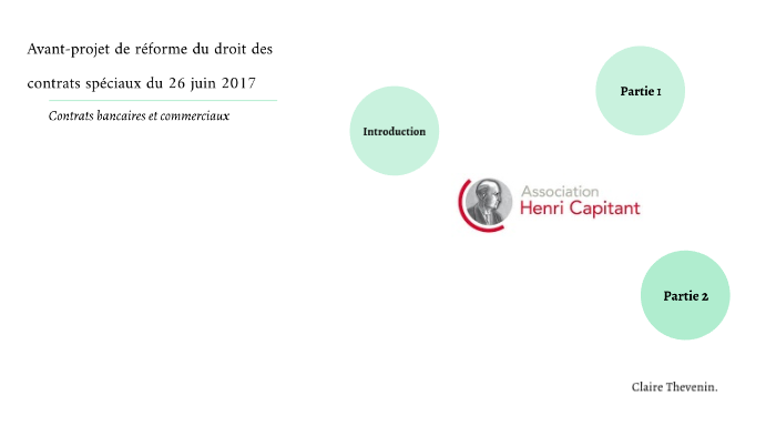 Avant-projet de réforme du droit des contrats spéciaux by Claire