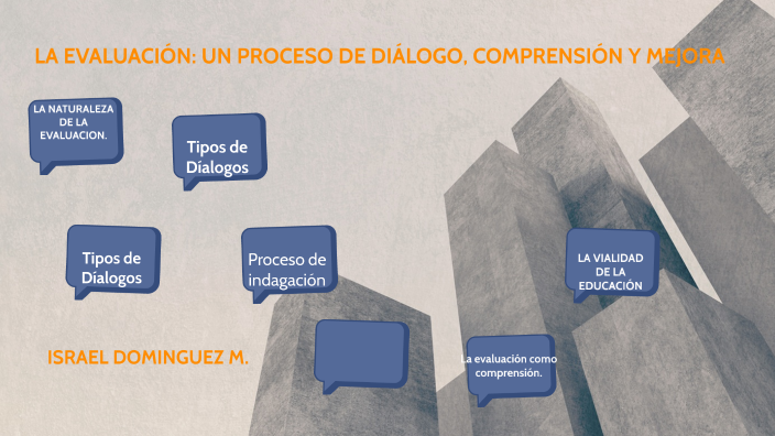 LA EVALUACIÓN: UN PROCESO DE DIÁLOGO, COMPRENSIÓN Y MEJORA by Israel