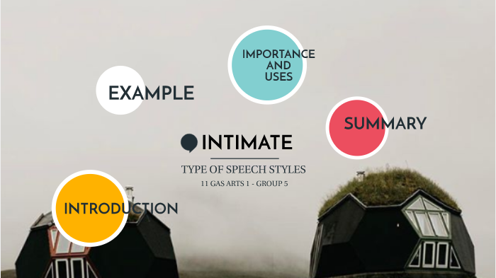 5 Example Of Intimate Speech Style