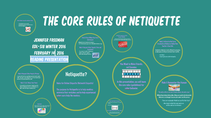 The Core Rules of Netiquette by Jennifer Freeman on Prezi