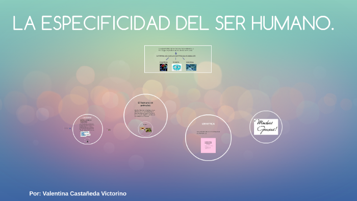 LA ESPECIFICIDAD DEL SER HUMANO. by valentina castañeda victorino on Prezi