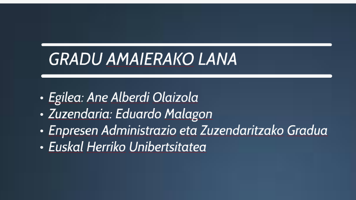 Gradu Amaierako Lana By Ane Alberdi Olaizola