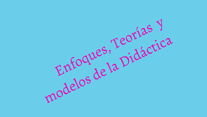 Enfoques, Teorías y modelos de la Didáctica by nancy padilla