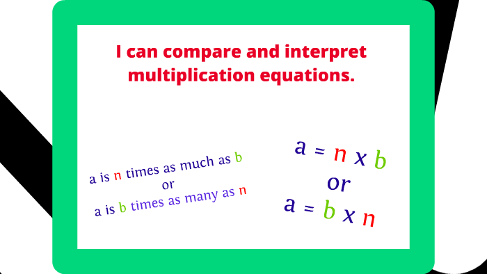 Interpreting And Comparing Multiplication Equations Lesson By Cindy 