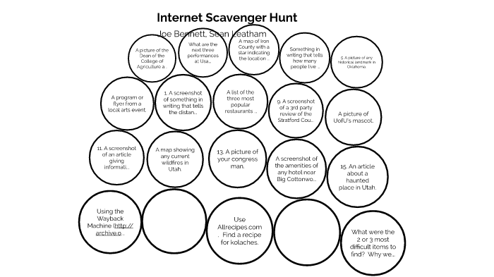 Internet Scavenger Hunt by Joseph Bennett on Prezi