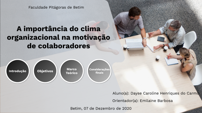 A Importância do Clima Organizacional na Motivação de colaboradores by ...