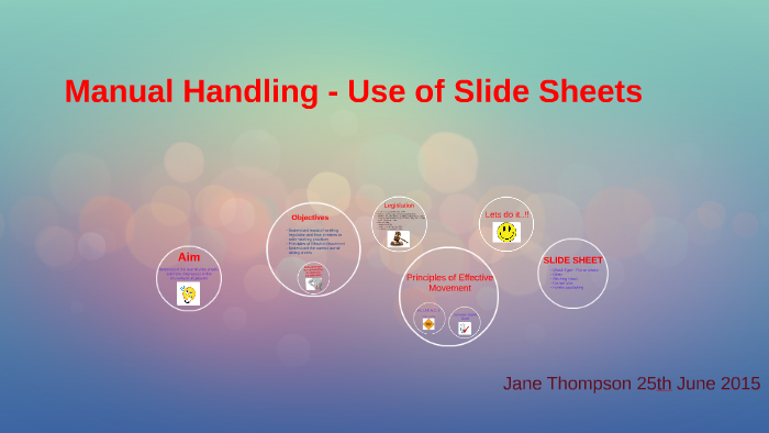 Manual handling use of slide sheets by jane reid
