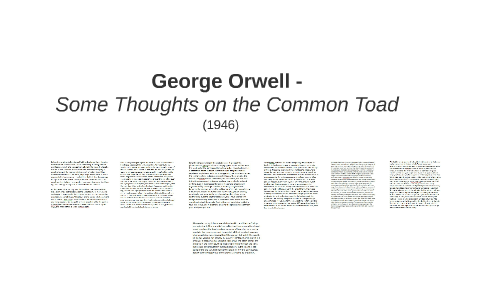 george orwell toad essay