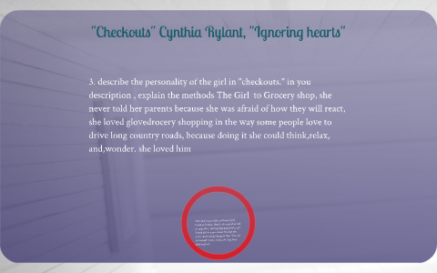 Checkouts Cynthia Rylant Theme