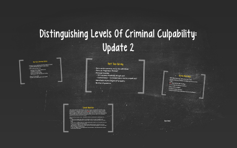Distinguishing Levels Of Criminal Culpability: by Zachary Mueller