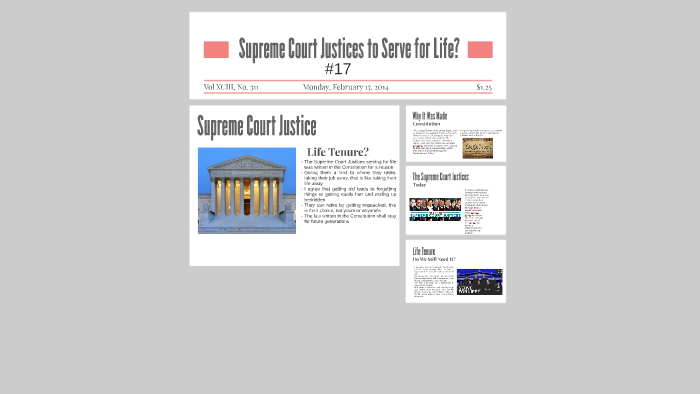 Supreme Court Justices to Serve for Life? by Kenny Hoang &hellip;