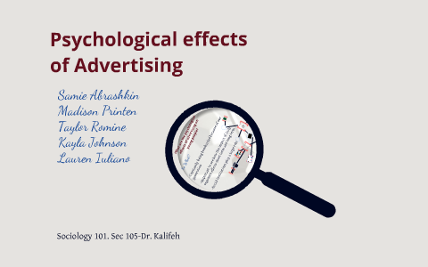 Psychological effects of advertising on young people by samie abrashkin ...