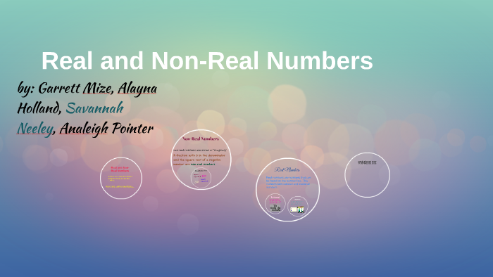 examples of non real number