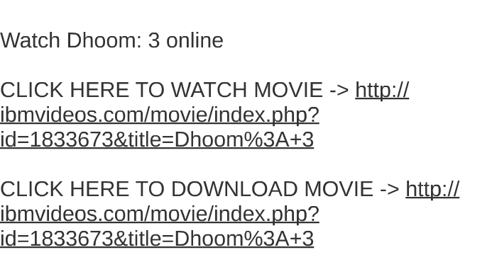 Dhoom movie online download