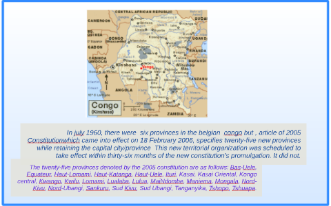 In july 1960, there were six provinces in the belgian congo by ngoy ...