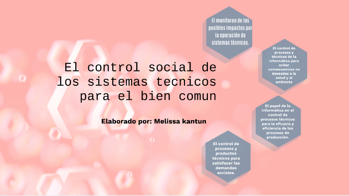 El control social de los sistemas tecnológicos para el bien común by
