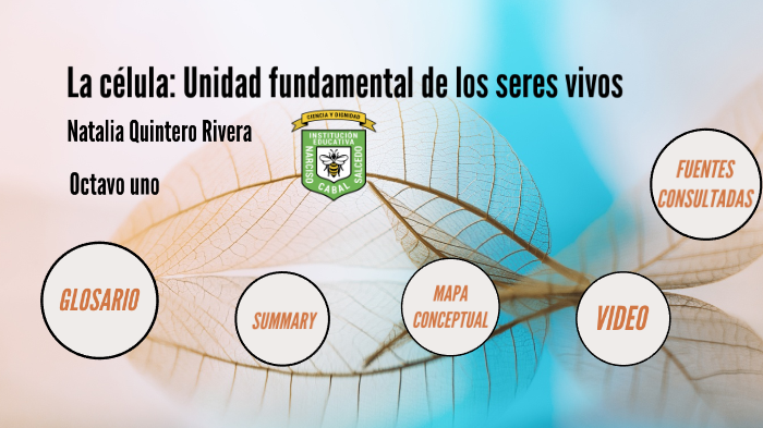 La célula: Unidad fundamental de los seres vivos by Natalia Quintero